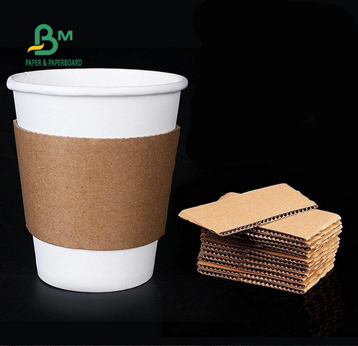 E Flute Single Wall Corrugated Cardboard Sheets For Brown Coffee Cup Cover