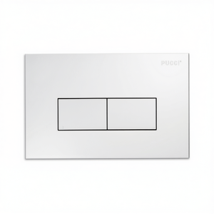 Placa de descarga empotrada Pucci Eco de 2 botones, cromo satinado, 29 cm de largo, 21 cm de ancho - Product Image 2