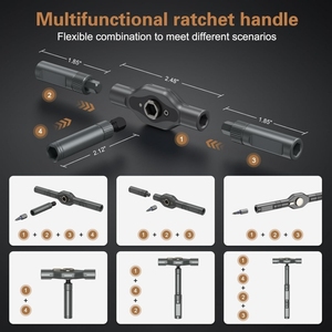 Kit d'outils de réparation compact et portable 24-en-1 et 42-en-1 : Jeu de tournevis magnétiques à cliquet multi-embouts détachable pour le bricolage - Product Image 3