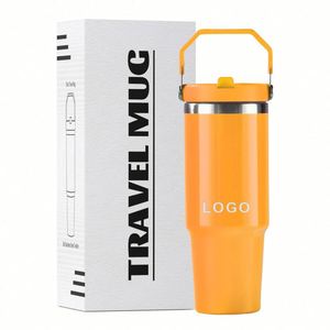 Vaso Térmico Personalizado con Logotipo de 30 oz, Taza de Café de Acero Inoxidable de Doble Pared con Aislamiento al Vacío, Vasos de Viaje para Auto de 30 oz con Asa y Tapa - Product Image 1