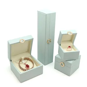 صندوق مجوهرات من جلد البولي يوريثان مخصص لتغليف المجوهرات والقلادات