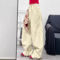 Jeans unisexe en denim nylon/coton taille haute, inspiré des créateurs, nouvelle tendance, effet vieilli, tie-dye, ambiance vintage, pour femme