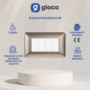 Ensemble de prises de table Gloca, 3 pièces, plastique, 4 prises, finition titane, usage résidentiel - Product Image 3