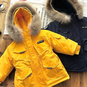 Manteau d'hiver personnalisé pour enfants, veste matelassée pour garçon et fille avec col en <span class=keywords><strong>fourrure</strong></span> à <span class=keywords><strong>capuche</strong></span> et fermeture éclair, vêtements rembourrés pour enfants - Product Image 1