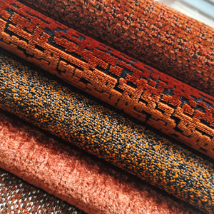 Soft Teddy Boucle Fabric Furniture Fabric with Antimicrobial Layer Rust <strong>Red</strong> Jacquard Couch <strong>Material</strong> for Restaurant Chair - Product Image 2