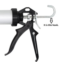 Pistola Dispensadora Manual de Pegamento de Aleación Plateada de 600ml con Émbolo de Varilla Hexagonal, Cubeta de Vidrio Blando, Grado Industrial YG DG-01A, Relación de Empuje 8:1
