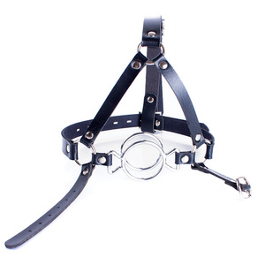 Sexy arnés Metal boca mordaza Bondage esclavo mismo tamaño anillos dobles bola pene Garganta Profunda boca abierta mordaza sexo Oral Juguetes para pareja - Product Image 2