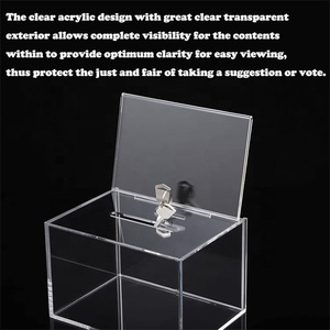 Boîte à dons en acrylique verrouillable avec porte-panneau, boîte à bulletins de vote/suggestions pour collectes de fonds, votes et tombolas - Product Image 5