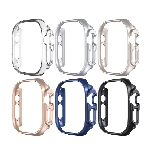 Shockproof Matte Waterproof Case for Apple Watch Series 41mm 45mm 49mm Protective Cover Frame for Apple Watch 8 Ultra PC Case