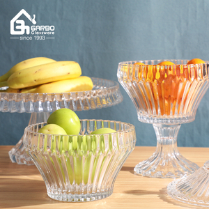 Assiette à fruits transparente avec pieds, modèle 2026, vente en gros, pour usage domestique et hôtelier, <span class=keywords><strong>service</strong></span> d'emballage personnalisé accepté - Product Image 5