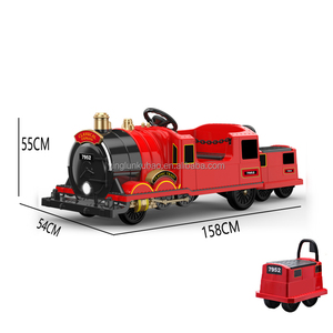 Trenino in Plastica con Rimorchio per Bambini, Adatto per Età 3-8 Anni, Giocattolo Elettrico da Cavalcare - Product Image 5