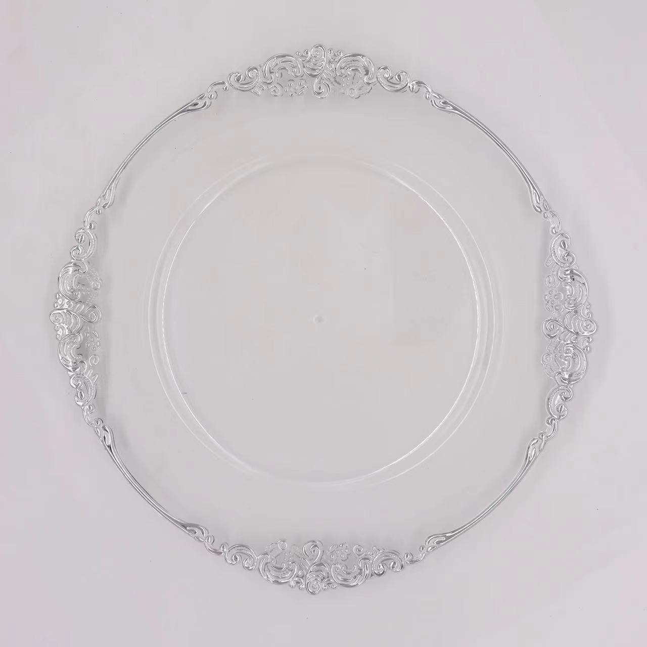 Plastic transparent silver edge