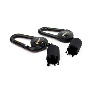 BEYOU Porte-briquet rétractable avec clip porte-clés, accessoire de fumeur portable, plastique noir ovale - Product Image 1
