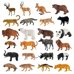 Modèles d'animaux simulés : Bison, Léopard, Lynx, Hippopotame, Ours – Ornements pour enfants, ensemble <span class=keywords><strong>de</strong></span> jouets éducatifs sur la faune sauvage - Product Image 1