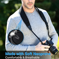 Sangle de cou pour appareil photo en néoprène souple avec logo personnalisé, rembourrée et confortable, pour appareil photo reflex numérique et hybride