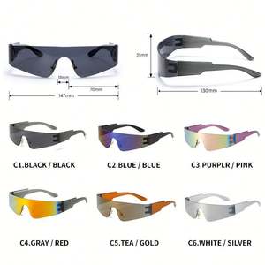 Gafas de Sol Steampunk con Marco Pequeño y Colorido, Personalizables con Logotipo, Gafas Deportivas Punk de una Pieza para Mujer - Product Image 5