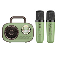 Système de sonorisation karaoké sans fil portable pour la maison avec haut-parleur 5.3 et double microphone en plastique pour chant en extérieur et usage familial
