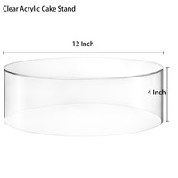 Support à gâteau rond à fond creux en acrylique transparent pour desserts de fête