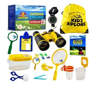 Outdoor Explorer Set-Kit cattura insetti esplorazione della natura giochi all'aperto per bambini Mini binocolo per bambini 3-12 anni