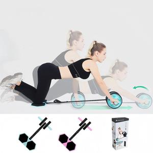 Rodillo Abdominal Profesional Micogo de Doble <span class=keywords><strong>Rueda</strong></span> con Banda de Resistencia Ajustable y Rodillera, <span class=keywords><strong>Rueda</strong></span> de Entrenamiento Abdominal con Rebote Automático - Product Image 1