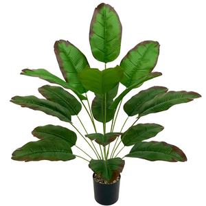 Planta Verde Artificial Ravenala, Palmeira do Viajante de Plástico 82cm com 18 Ramos, Árvore de Bananeira Artificial para Decoração de Casa - Product Image 3