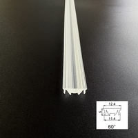 60 °   Lentille optique linéaire PMMA à faisceau moyen pour profil de barre lumineuse LED, diffuseur extrudé transparent givré