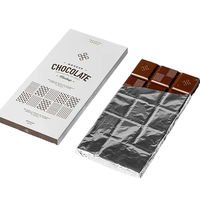 Caja de embalaje de papel UV de lámina de oro a todo color para Barra de Chocolate oscuro caja de barra de Chocolate de Dubái en relieve de cartón de grado alimenticio