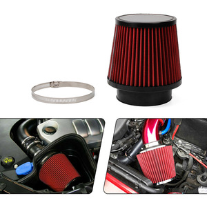 Air Filter Mushroom <b>Head</b> 100mm Inner Diameter Red Cone For Car Modification Upgrade With Clamp Included - Product Image 4