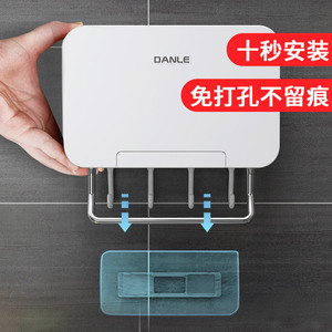 <b>Wall</b> Mounted Kitchen Chopstick Holder White <b>Storage</b> <b>Basket</b> With Hooks And Rod <b>For</b> Knife Rack Organization - Product Image 2