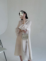 Robe plissée personnalisée de qualité supérieure, nouvelle collection automne, à manches longues, bordure volantée, très élastique, vente en gros