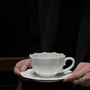 Tasses à thé en céramique à motif de pétales, élégantes, pour les décorations de mariage, de fêtes, de restaurants et de desserts - Product Image 5