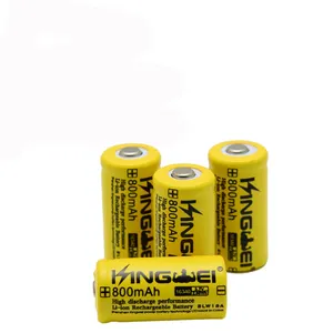 Kingwei küçük 16340 CR123A 3.7v 800mah şarj edilebilir lityum iyon batarya