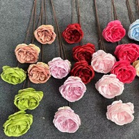 Neuheiten Handgefertigte Realistische Künstliche Blumen Drei Austin-Rosen Echt Aussehender Blumenstrauß Seiden-Modern-Weihnachtsblumen