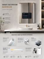 Miroir de salle de bain intelligent avec télévision intégrée, éclairage LED, 600x800mm, personnalisable pour hôtel, 2 Go de RAM, fabriqué en usine