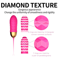 Vibrateur œuf rechargeable pour femme, 10 modes, étanche IPX7, texture diamant, silicone ABS, vente en gros