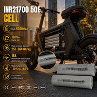 Batterie Li-ion INR21700/50E 5000mAh 15A à dessus plat non protégée en stock UE pour modules de véhicules électriques et systèmes de stockage