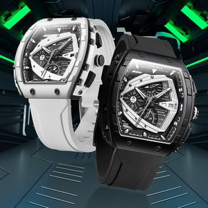 TIMEARTX Orologio al quarzo impermeabile da uomo Cinturino in silicone Cronografo luminoso Orologio sportivo da polso Relogio Masculino TA-5690 - Product Image 3