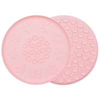 Tapis de léchage rond en silicone pour chien et chat, motif empreinte de patte, tapis d'alimentation lente avec ventouse puissante, anti-anxiété pour animaux de compagnie