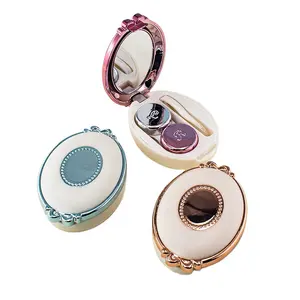 Caja de lentes de contacto para viajes, caja de lentes de contacto de lujo, transparente, a la moda, 2023