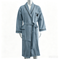 Peignoir de luxe en tissu gaufré pour hôtel et spa, usage quotidien, avec col châle, pour adultes, ensemble cadeau, fabricant