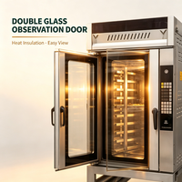 Four à convection à air chaud commercial, 10 plateaux, en acier inoxydable, pour boulangerie, avec commande numérique