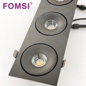 FOMSI Spot encastré LED ultra-mince 7W*3 en aluminium, orientable, carré, à trois têtes, certifié CE pour salle d'exposition - Product Image 2