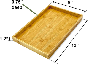 Bandeja de Servir de Bambú Natural, Moderna y Rectangular, para Comida, Bebidas, Decoración, Bandeja de Madera para el Hogar, Cocina, Mesa de Centro, Dormitorio - Product Image 6