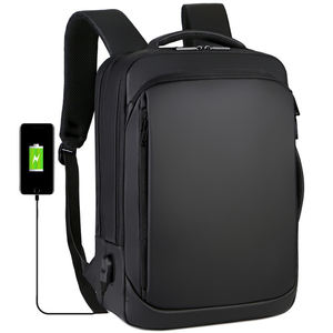 Venta al por mayor de fábrica, <span class=keywords><strong>mochilas</strong></span> escolares, capacidad Unisex, bolsa de cuero para ordenador de oficina, mochila antirrobo de nailon para ordenador portátil personalizada con Usb - Product Image 1