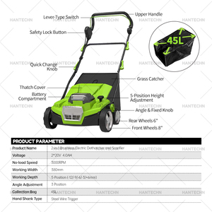 <span class=keywords><strong>Tondeuse</strong></span> à main électrique à batterie 20V * 2 avec chargeur 3000 tr/min poignée pliante sans fil - Product Image 2