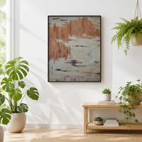 Décoration murale pour la maison, peinture sur toile abstraite moderne, peinte à la main, tons terreux, peinture en relief 3D faite à la main