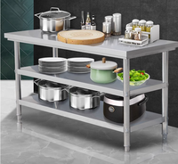 Cuisine industrielle au design moderne Table de travail en acier inoxydable Vente en gros pour hôtels, restaurants, cantines Cuisines commerciales
