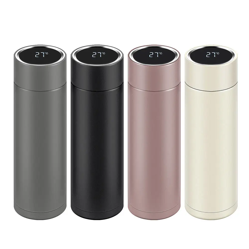 Custom 500ml stainless steel vacuum flask insulated smart thermos with led