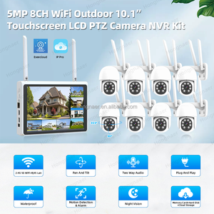 ערכת מצלמות אבטחה אלחוטית Hongnaer <span class=keywords><strong>3</strong></span>/5MP 2/4/8 ערוצים 2.4G 5G WiFi עם מסך מגע LCD, מערכת NVR, מערכת מעקב אלחוטית Eseecloud - Product Image 2