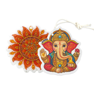 Éponge en pulpe de bois compressée de style indien, forme animale, biodégradable, pour le nettoyage de la vaisselle, design Ganesha Mandala - Product Image 1